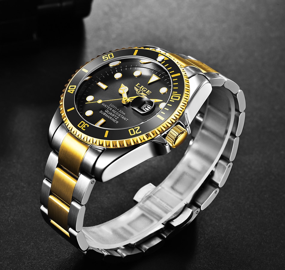 LIGE 10045 Luxury Fashion Diver Watch