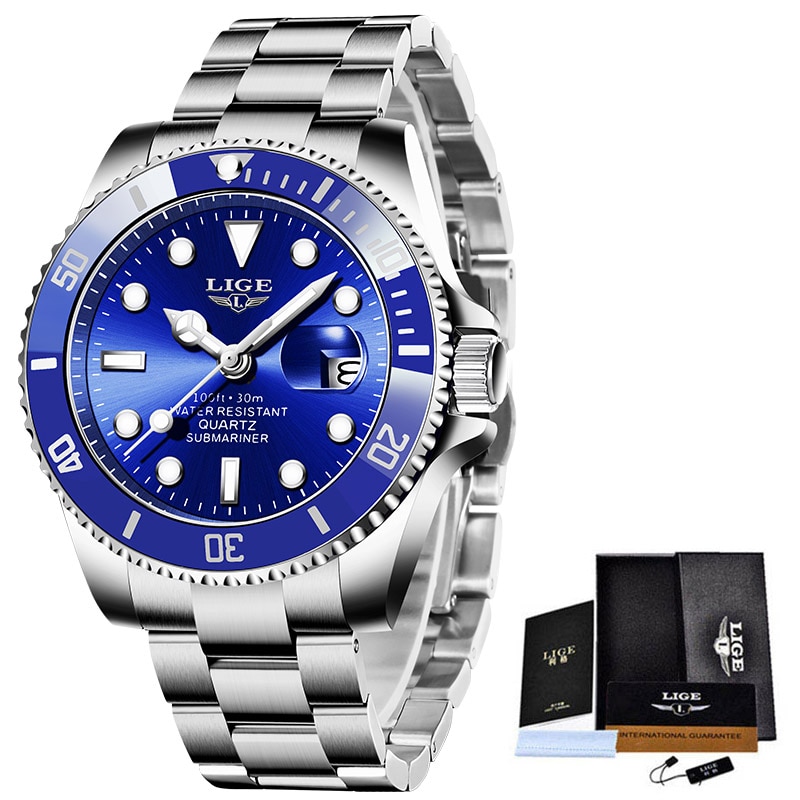 LIGE 10045 Submariner 30ATM Fashion Diver Watch LIGE Watches