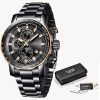 LIGE 9902 Big Dial Chronograph Watch