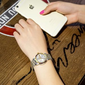 LIGE 10007 Creative Steel Bracelet Watch (Gold Edition)