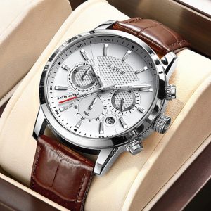 LIGE 9866 Military Leather Watch