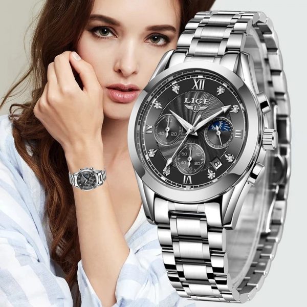 LIGE 8912 Steel Bracelet Watch (Female Edition)