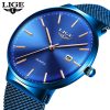 LIGE 9903 Blue Quartz Wrist Watch
