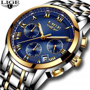 LIGE 9849 Full Steel Chronograph Watch