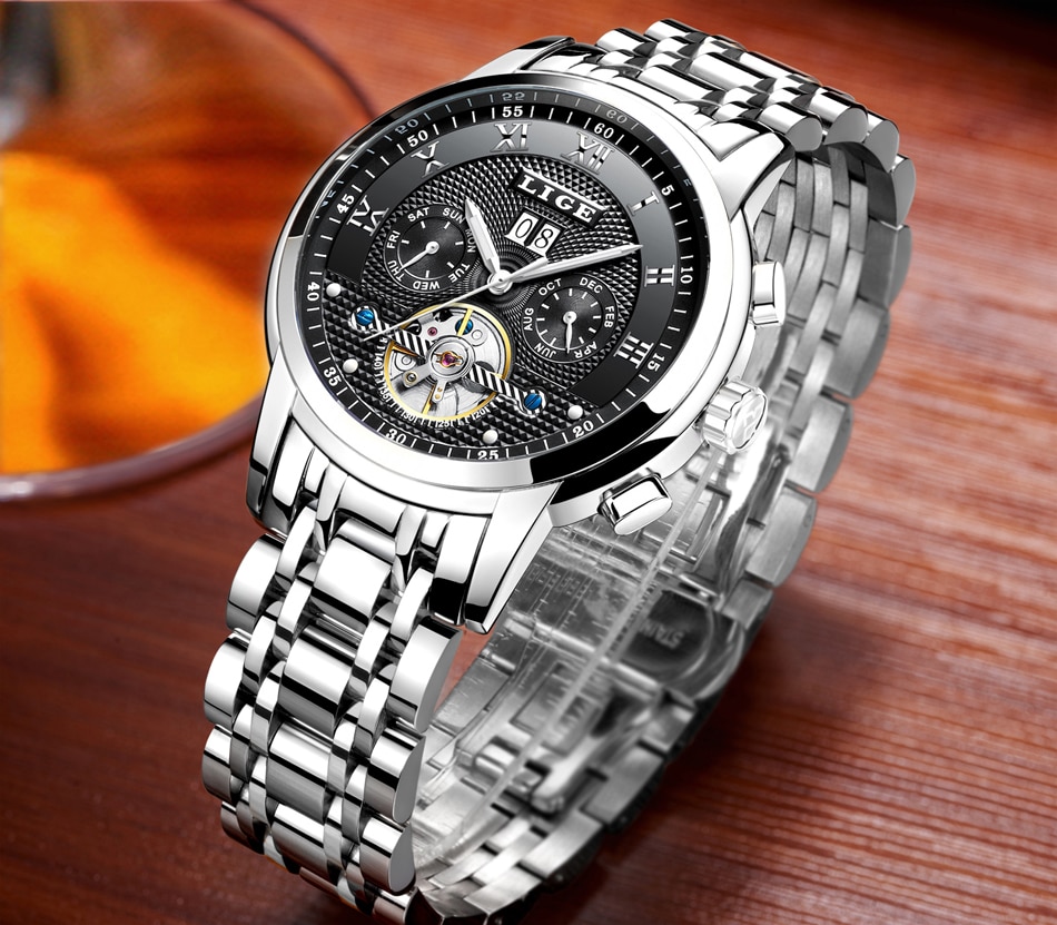 LIGE 9841 Automatic Mechanical Watch