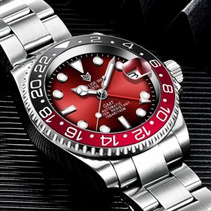 LIGE 1856 Watch (LIGE6805) GMT 100ATM Automatic Mechanical Watch