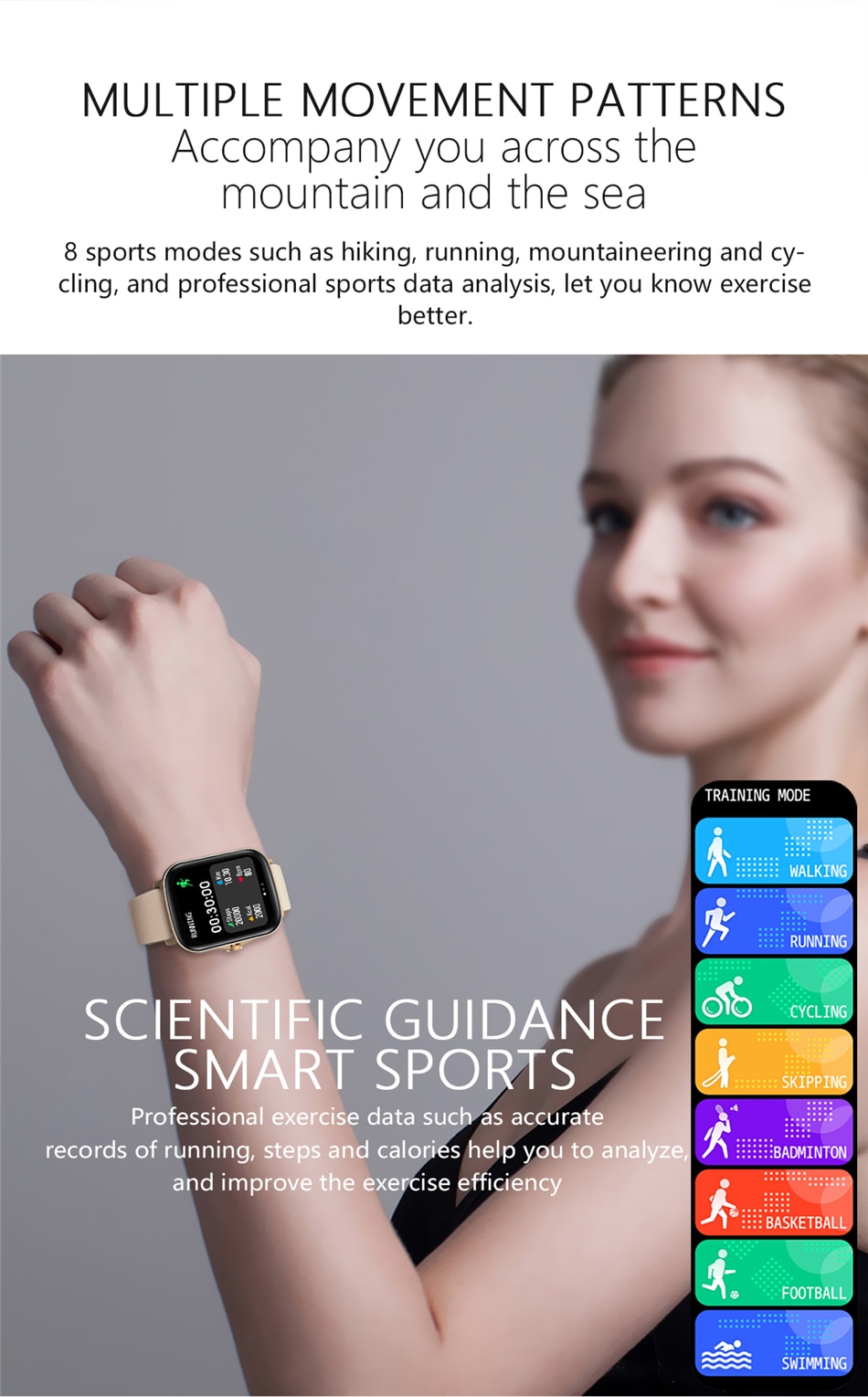 LIGE Square v2.0 - Y20 Unisex IPX7 Waterproof Smart Watch (Android/IOS)