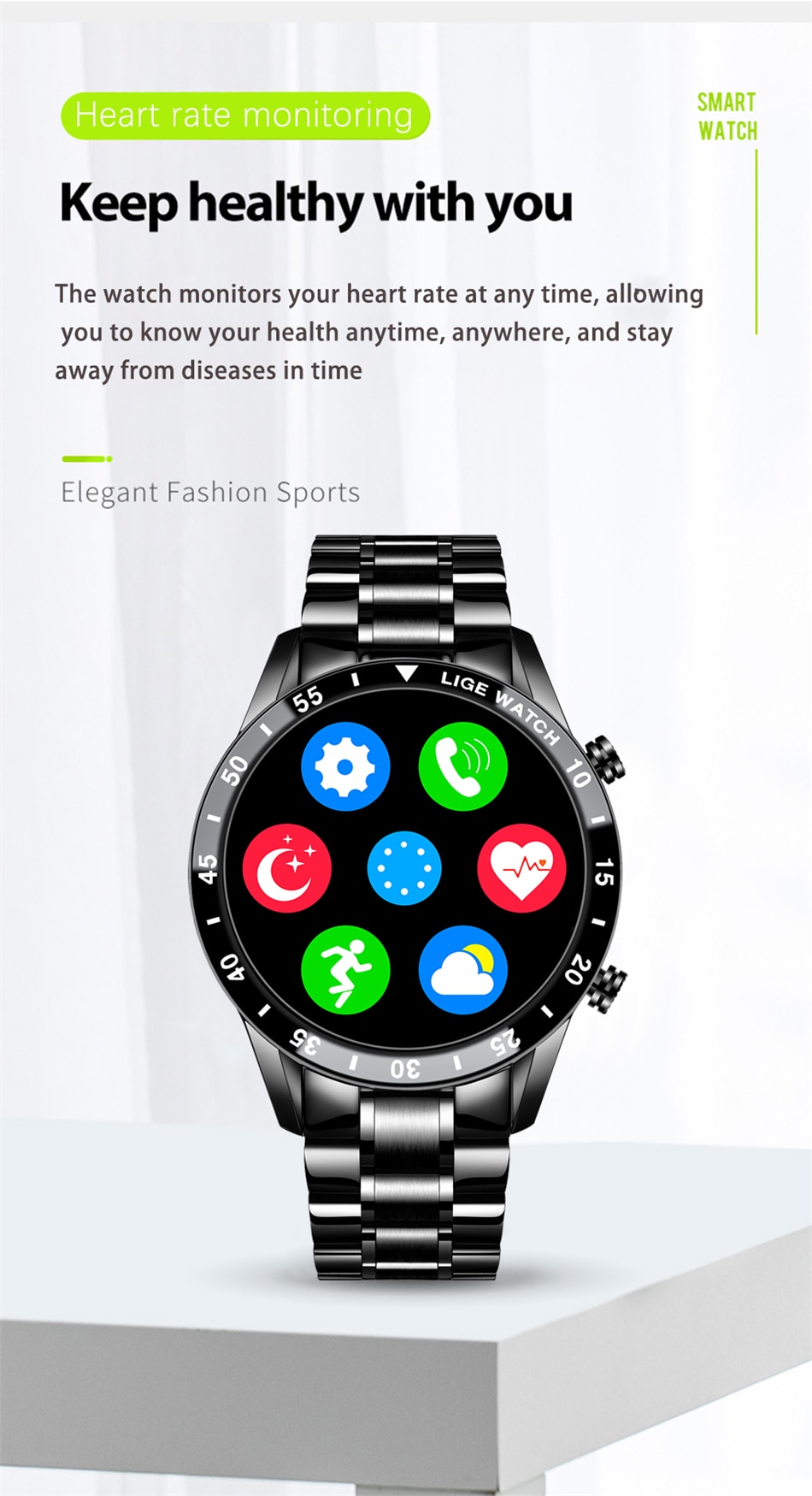 LIGE Sports v2.0 - LG0189 Business & Sports Smart Watch + Box