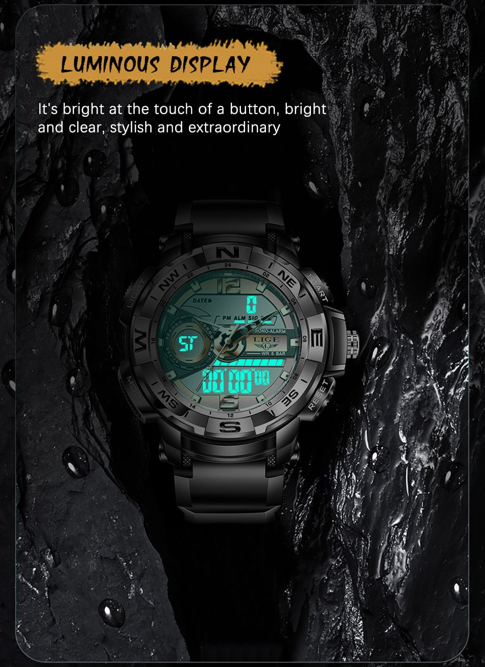 LIGE 8946 (Explorer Series) 50M Waterproof Military Watch