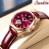 SUNKTA 9966 Leather Ladies Quartz Watch