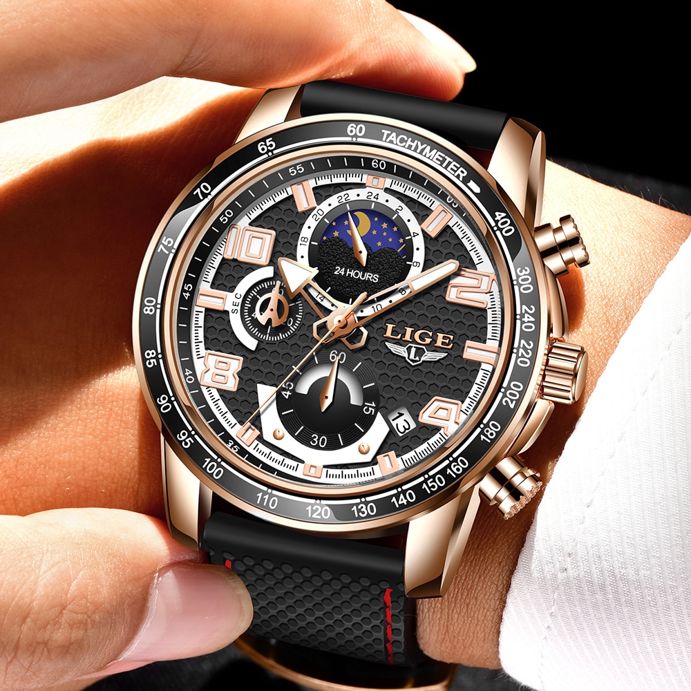 LIGE 8955 Creative Silicone Strap Wristwatch
