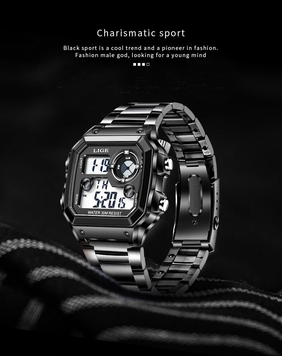 LIGE 8921 Military Digital Sport Wristwatch