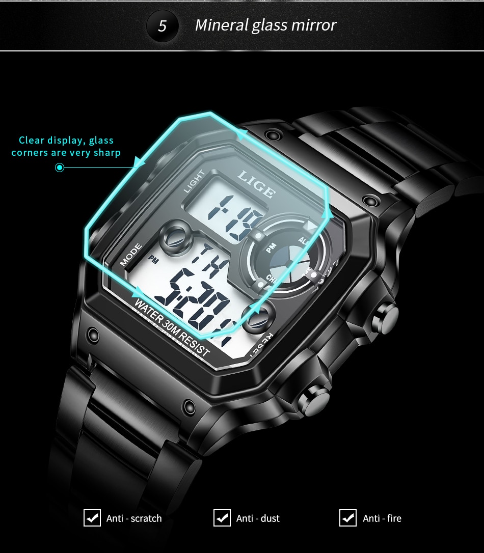 LIGE 8921 Military Digital Sport Wristwatch