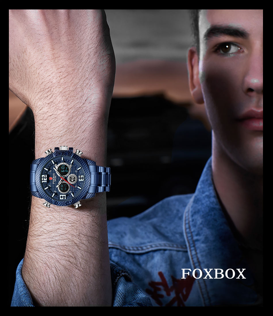 Foxbox (FB0008) Carbon Fiber Case Sport Watch
