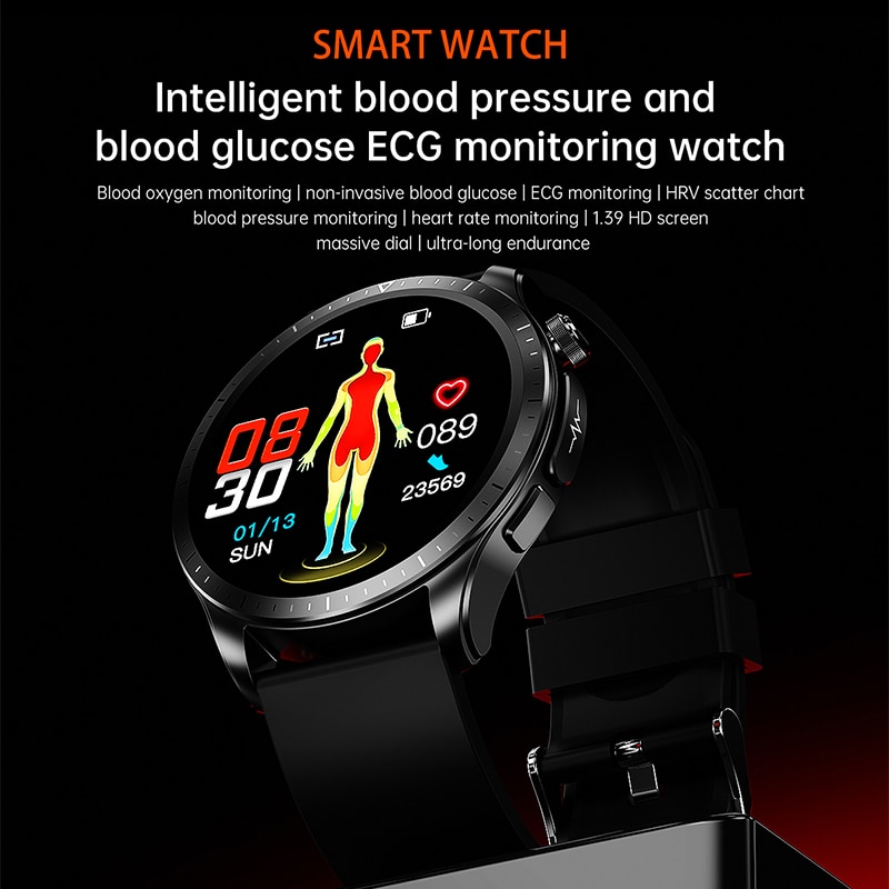 Blood Sugar Smart Watch Men Sangao Laser Treat Health Heart Rate Blood  Pressure Sport Smartwatch Women Glucometer Watch | Wish