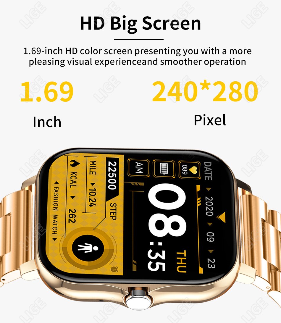 LIGE Square v1.0 – Fashion Smart Watch (for Android/IOS)