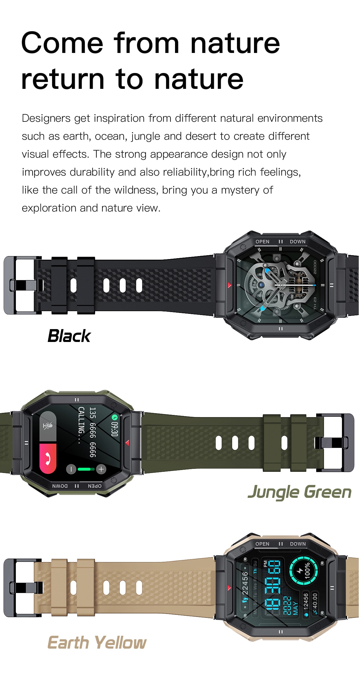 LIGE Military v1.0 - 5ATM Waterproof Fitness & Activity Tracker Smart Watch