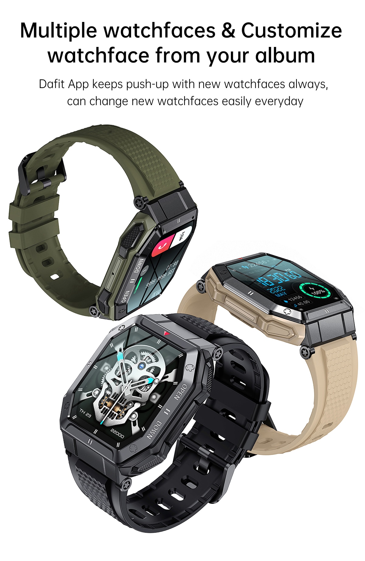 LIGE Smartwatch Uomo Militare,400mAh Batteria Smartwatch Orologio  Chiamate,1.96 HD Tracker Fitness con 100+ Modalità Sport,  Cardiofrequenzimetro da Polso, Smartwatch Robusto per Avvenuta Android iOS  : : Elettronica